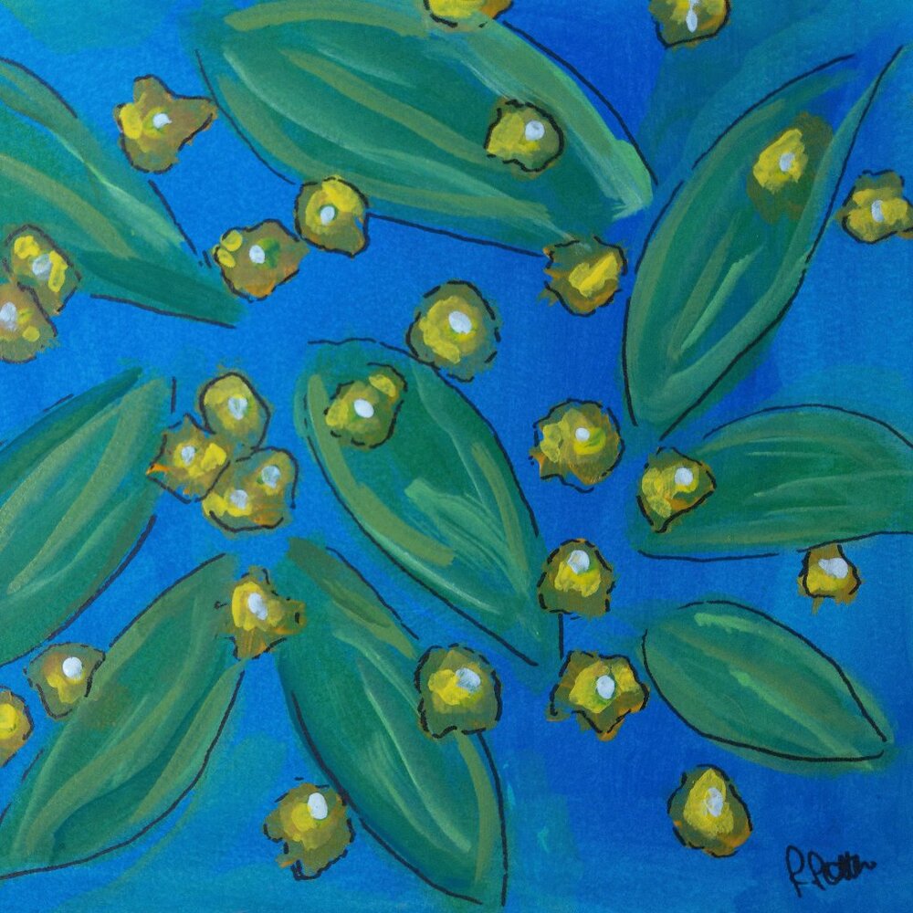 Untitled Abstract Botanical Original Painting by Artist Rachael Potter